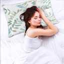 Envelope Closure Satin Pillowcase for Hair and Skin Silk Pillowcase Queen Size Watercolor Tropical Leaf Plant Pattern Pillow Cases Cooling Satin Pillow Covers