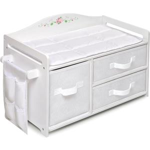 Badger Basket Doll Care Station with Storage Baskets - White/Rose, 20