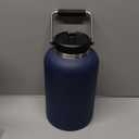 Luxgola 128 oz Insulated Water Jug with Straw Lid and Handle, One Gallon Stainless Steel Double Vacuum Water Bottle for Hot & Cold Drinks - Sweat Proof, Great for Travel, Hiking, Camping - Dark Blue
