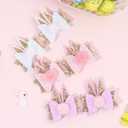 2 x OAOLEER 6Pcs Easter Bunny Hair Bow Clips, Rabbit Hair Bow Accessories for Easter Party Birthday Supplies (Glitter Easter Bows)