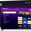 Roku Smart TV 55-Inch Pro Series, Mini-LED TV RokuTV with Backlit Voice Remote Pro Flat Screen 4K QLED Television with 120Hz Refresh Rate & Dolby Vision IQ, Live News, Sports, Entertainment