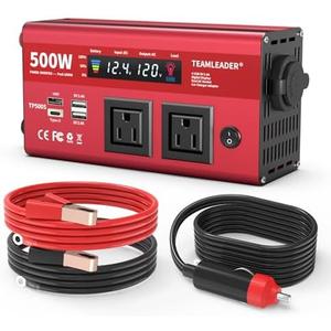 500W Power Inverter for Vehicles,DC 12V to 110V AC,4 x 2.4A USB Ports car Plug in Adapter Outlet with 1 Cigarette Lighter Ports car Power Inverter