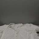 PRETTYGARDEN Women's 2026 Summer Short Lantern Sleeve Tops Loose Fit Button Down Shirt Pleated V Neck Blouses Trendy Clothes (Large, White)