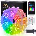 JMEXSUSS 600 LED RGB String Light Outdoor Indoor, Christmas Lights Outdoor Clear Wire Christmas Lights Plug in for Bedroom Tree Room Party Birthday Decorations