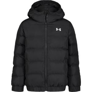 Under Armour Puffer Jacket for Girls and Boys, Warm and Durable Youth Outerwear (Medium, Black Prime)