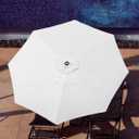 ontheway 11FT Patio Umbrella Enhanced Replacement Canopy Market Table 8 Ribs Umbrella Canopy (White, 11FT)