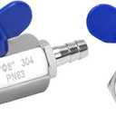 DERNORD 5/16" Hose Barb Ball Valve SS304 Mini Shut Off Ball Valve for Water Gas Fuel Drip Irrigation and Aquariums (Pack of 2)