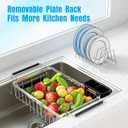 Expandable Over The Sink Dish Drying Rack, Anti-Rust Stainless Steel in Sink Dish Drainer with Cutlery Holder, Counter Space Saving Sturdy Sink Drying Rack for Many Kitchen Drain Task