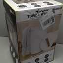 SAMEAT Heated Towel Warmers for Bathroom - Large Towel Warmer Bucket, Wood Handle, Auto Shut Off, Fits Up to Two 40"X70" Oversized Towels, White