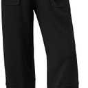 Trendy Queen Women's Wide Leg Pants Boho Summer Capri Palazzo Harem Casual Barrel Sweatpants Baggy Slacks with Pockets S