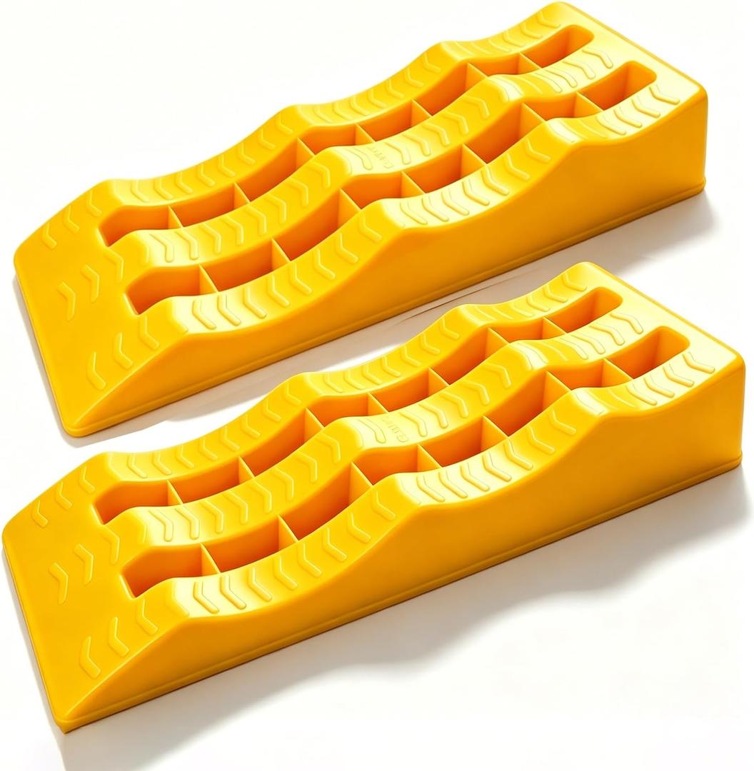 3-Step Rv Levelling Ramps Heavy-Duty Anti-Skid Camper Leveling Blocks 2Pack Trailer ramps for Height Adjustable