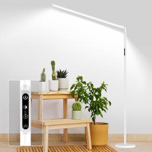 STERREN Grow Lights Stand for Indoor Plants, Full Spectrum Plant Floor Lamp for Indoor Growing, 22W LED Plant Light with 4/8/12H Timer, 47 Modern White Standing Grow Light for All Stages,1437lm