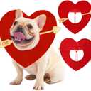 Valentines Dog Costume Red Love Heart Headwear Adjustable Pet Hat Clothes for Cat Dog Outfit Holiday Party Large