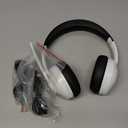 AOC Wireless Headset with Mic for Work with Noise Cancelling Mic for Clear Calls, 30H Playtime PC Bluetooth Headphones and Multipoint Connect to Laptop Computer and Mobile, Wired or USB Dongle- White