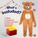 Dress Up America Bear Mascot Costume - Full Body Animal Suit for Kids & Adults - Includes Jumpsuit & Mask, Large