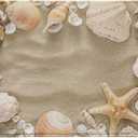 Natural Seashore Shower Seashell Starfish On Beach Sand Sea Bath Mat Non-Slip Absorbent Velvet Bathroom Rug Carpet Rugs for Entrance Indoor Doormat Mats