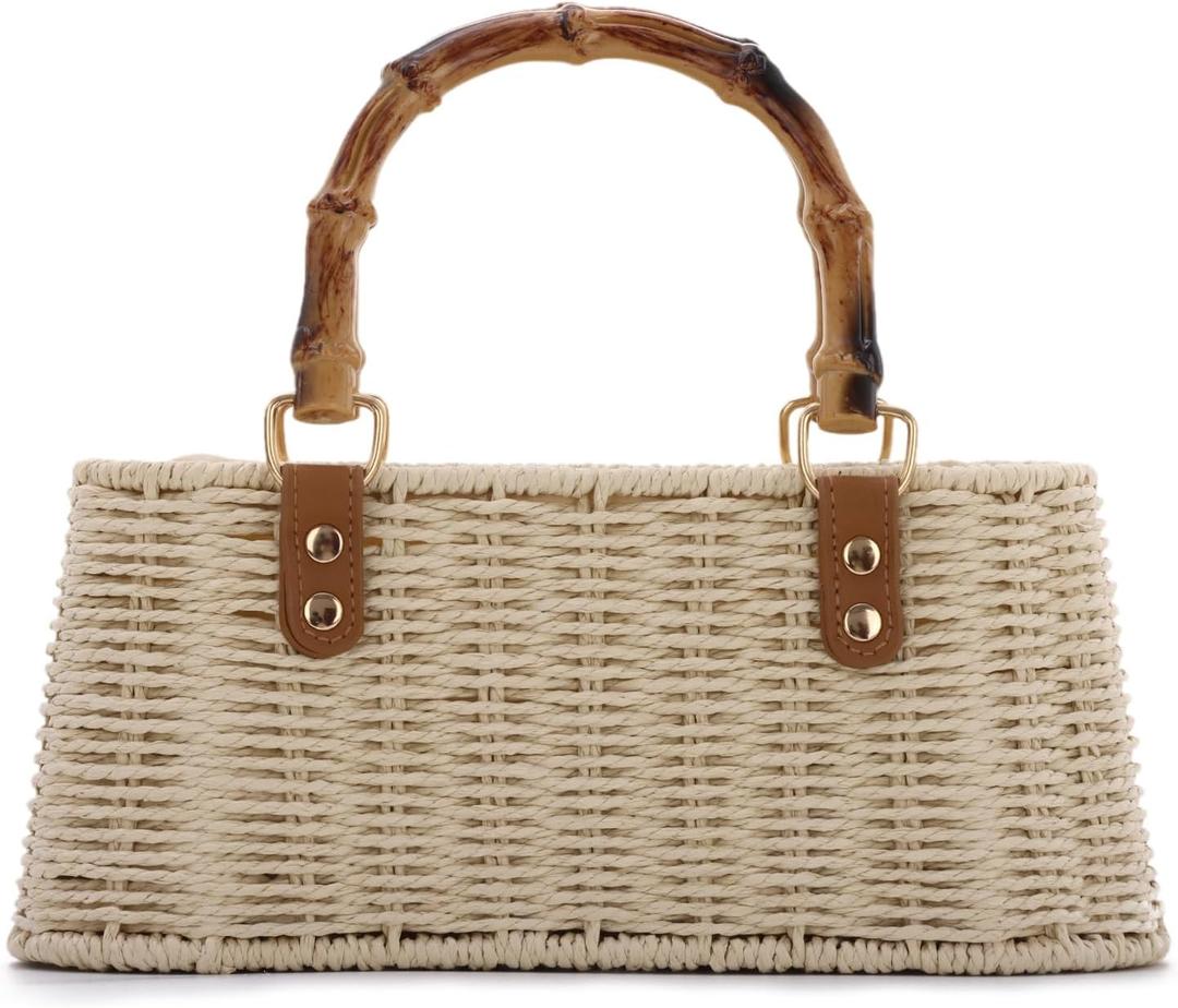 Straw Woven Handbags Handmade Summer Beach Bags Wicker Rattan Crossbody Bag for Vacation