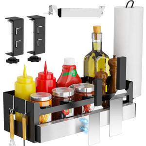 Blackstone Caddy, Grill Griddle Caddy for Blackstone 28"/36" Griddles, BBQ Accessories Caddy with Paper Towel Holder & Strong Magnetic Tool Holder & Spatula Holder