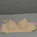 BOUFOR Deep V Neck Backless Bras for Women Padded Bralette Push Up Seamless Wire-Free Low Back Bra Convertible Straps, M