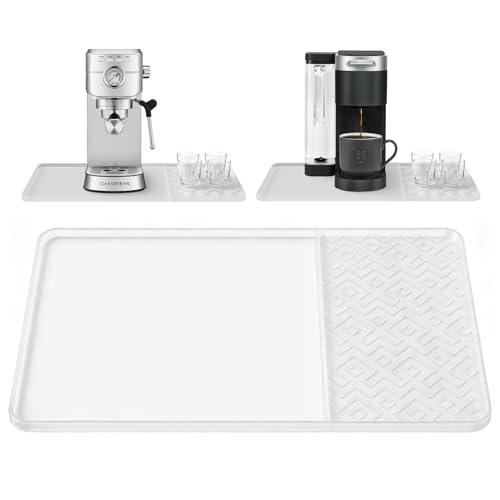 Silicone Coffee Mat with Raised Edges 19" x 12" – Waterproof Countertop Mat, Coffee Maker Pad, Espresso Machine Mat, Heat Resistant Dish Drying Mat