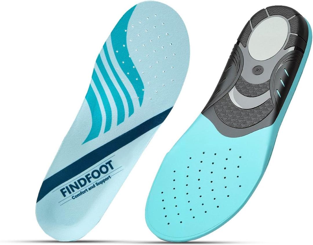 Hard and Durable Orthopedic Arch Support Shoe Insoles for Foot (Blue, 8)