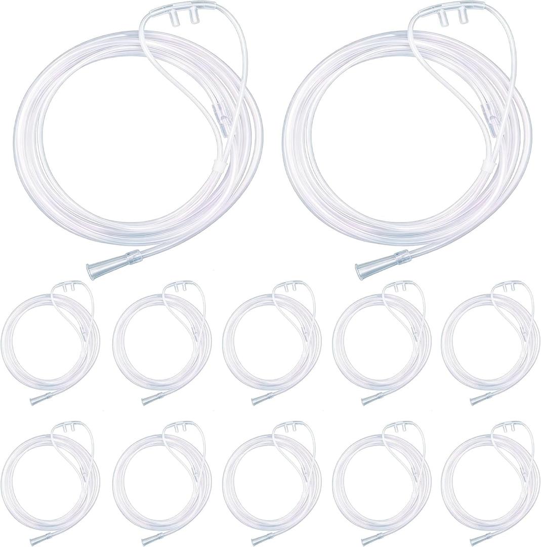 10 Pack 6.56Ft Nasal cannulas for Oxygen,Soft Oxygen Tubing for Adults, Super Soft Nasal Cannula with Curved Nose Piece, Oxygen Nasal Cannula