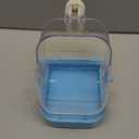 Tfwadmx Bird Cage Bath Hanging Bird Bath Supplies Parrot Bath Tub Water Shower Food Feeder Holder Tray for Small Birds Canary Budgies Cockatiel Lovebirds(Blue)