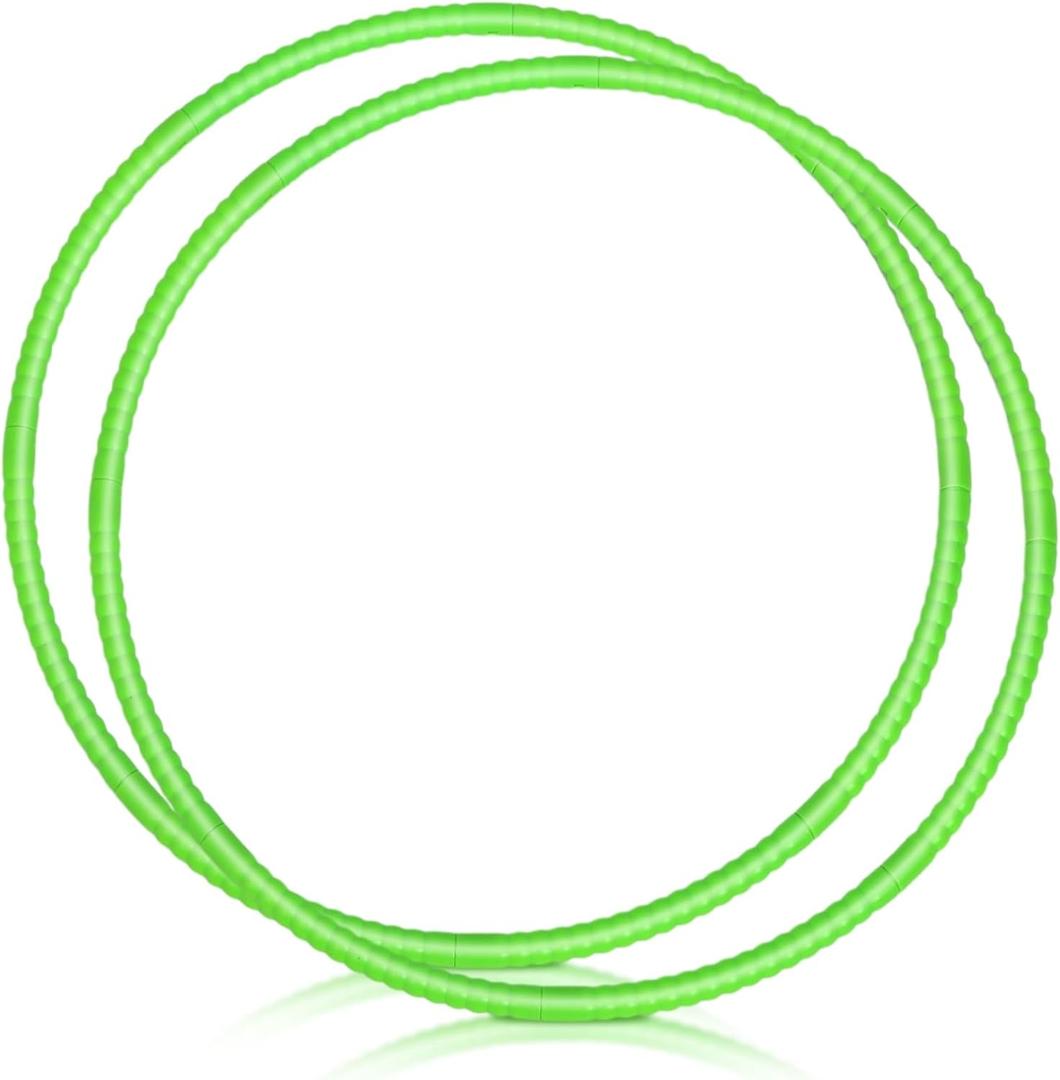 WinnerWhy 2 Pcs Toy Hoop Exercise Hoop Detachable Adjustable Plastic Toy Ring Playground Equipment for School Colored Circles Exercise Ring for Teens Dog Agility Equipment(Green,23 Inch)