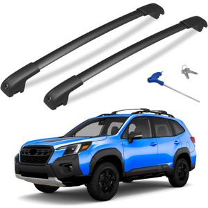 300lbs Lockable Roof Rack Cross Bars Compatible with Subaru Forester Wilderness 2022 2023 2024 2025 2026, Aluminum Crossbar for Rooftop Cargo Carrier Luggage Kayak Canoe Snowboard