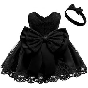 0-6T Toddler Baby Girl Embroidered Tutu Ball Gown Lace Dresses with Headwear, 18 Months