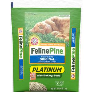 Feline Pine Platinum Non-Clumping Cat Litter, Feline Pine Cat Litter 18lb