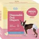 Comfortable Female Dog Diapers - 50-Pack Super Absorbent Disposable Doggie Diapers - FlashDry Gel Technology & Wetness Indicator - Leakproof Diapers for Dogs in Heat, Excitable Urination, Incontinence (Small)
