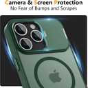 YFEMLAZ for iPhone 15 Pro Max Case(Built-in Invisible Kickstand) Heavy Duty MagneticCompatible with MagSafe Military-Grade Drop Protection,Translucent Matte for iPhone 15 Pro Max Case 6.7",Green