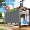 LOVE STORY 230GSM Outdoor Roller Shade for Patio, 7' W x 8' H Mocha