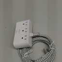 Flat Extension Cord 10 Ft, HANYCONY Ultra Thin Flat Plug Power Strip, 3 Outlets 3 USB Ports(2 USB C) Desk Charging Station, Power Strip with No Surge Protector for Cruise Ship Dorm Room Essentials (White)