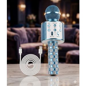 BONAOK Karaoke Microphone for Kids & Adults - Bluetooth Microphones Singing Mic with Disco Lights, Echo Effect, Built-in Speaker Portable Karaoke Player for Party Travel Gifts Q78(Blue)