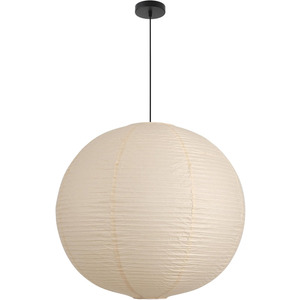 Large Paper Pendant Light with Cord and Canopy, 23.6in Off White