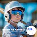 Fanshen Kids Baseball Sunglasses for Boys Girls Ages 3-12, Sports Polarized Youth Baseball Softball Sunglasses UV Protection