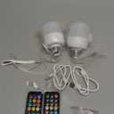 E26 Rechargeable Light Bulbs with Remote and Timer, Battery Backup Bulb with 12 Colors and Brightness Dimmable, 2300mAh 40W Equivalent LED Light Bulbs for Lamps Sconces Camping, 2 Pack