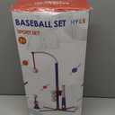 3-in-1 Baseball Set for Kids 3-5 - Tee Ball Stand, Hanging Tee, Ball Launcher and 6 Softballs - Adjustable Height, Indoor/Outdoor Sport Gifts for Boys Girls, Blue