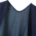 Urban CoCo Women's Color Block Shawl Wrap Open Front Poncho Cape (Blue)