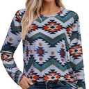 Long Sleeve Shirts for Women Basic Crew Neck Spring Tops Casual Fit Fall T Shirts 2026 (Blue, M)
