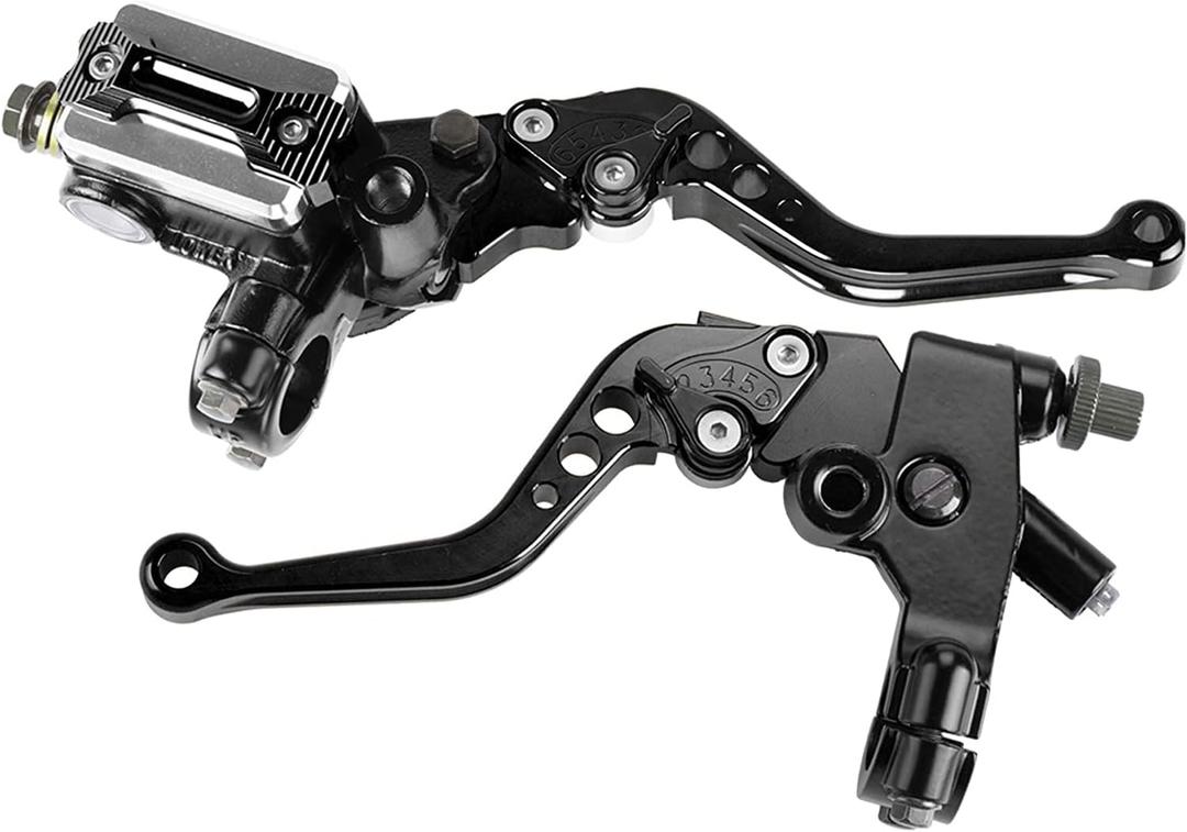 PACEWALKER Universal Motorcycle 7/8" 22mm Handlebar Brake Master Cylinder Clutch Lever CNC Left & Right Set for Honda Kawasaki Suzuki Yamaha