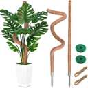 51-Inch Moss Pole Monstera Plant Support & Stakes For Climbing Plants, 2 Pack Bendable Tall Moss Poles Kit With Coir & Aluminum Core For Indoor Potted, Stand & Trellis, Sticks Support, Holder