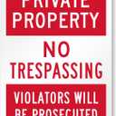 SmartSign 14 x 10 inch Private Property - No Trespassing, Violators Prosecuted Metal Sign, 40 mil Laminated Rustproof Aluminum, Red and White, Made in USA