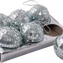 Kurt Adler 2 7/8'' Glass Mirror Ball Ornaments, 6 Piece Set,Christmas