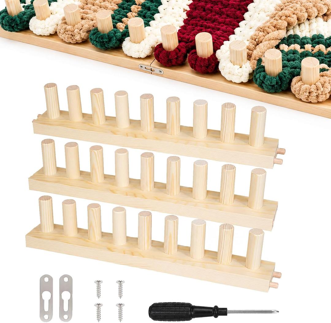 Chunky Blanket Loom,Wooden Loom for Chunky Blanket, Loom for Chunky Yarn, Frame Beginner Friendly Yarn Craft for Home Decor & Large Throw Blankets (48 Inch)