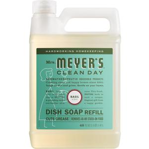 MRS. MEYER'S CLEAN DAY Liquid Dish Soap Refill, Basil, 48 fl. oz