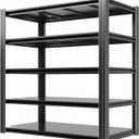 Garage Shelving,72" H Garage Shelves Heavy Duty, 3000Lbs 5 Tier Adjustable Storage Shelves Suitable for Warehouse, Basement, Workshop, 24" D*48" W *72" H(Black)