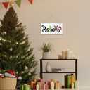 Believe Christmas Sign, Cartoon Characters Pattern Winter Home Wooden Hanging Decor, Indoor Christmas Wood Wall Hanging Sign for Living Room Bedroom Decor 7 x 14 Inches